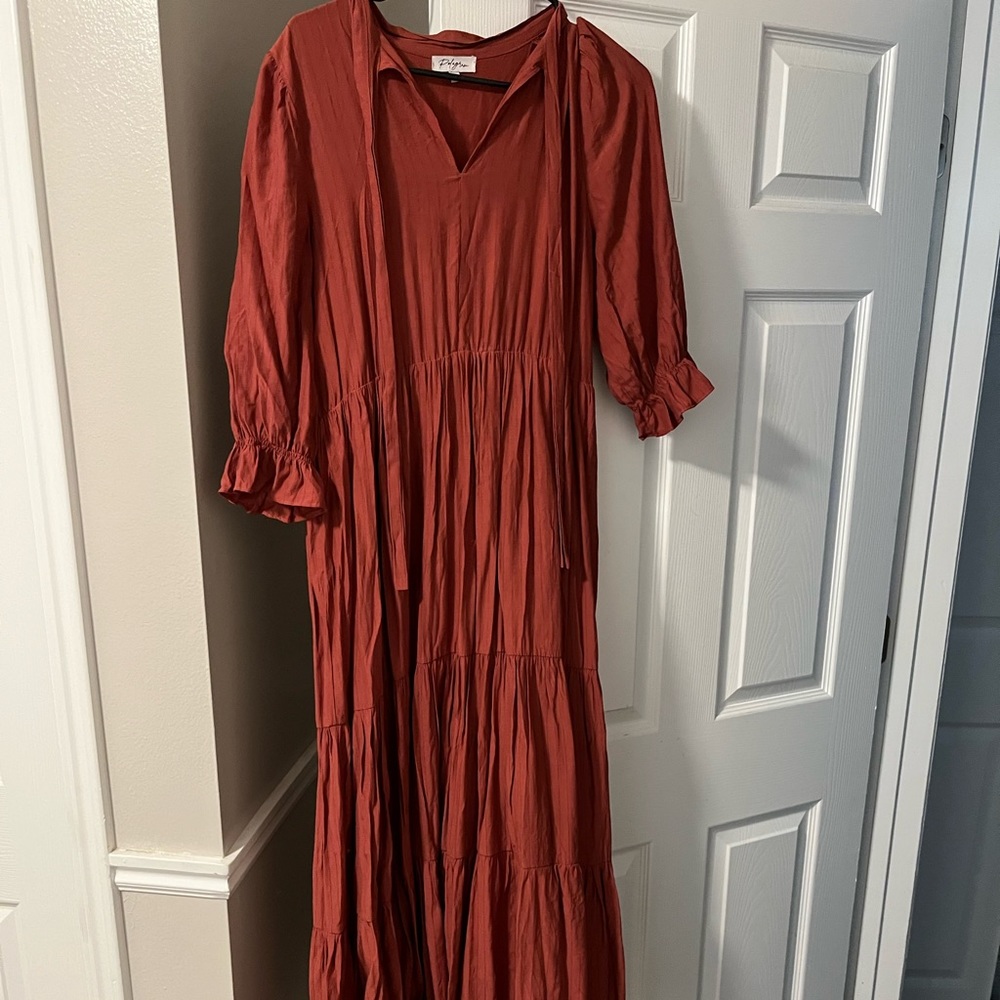 Boutique rust colored maxi dress